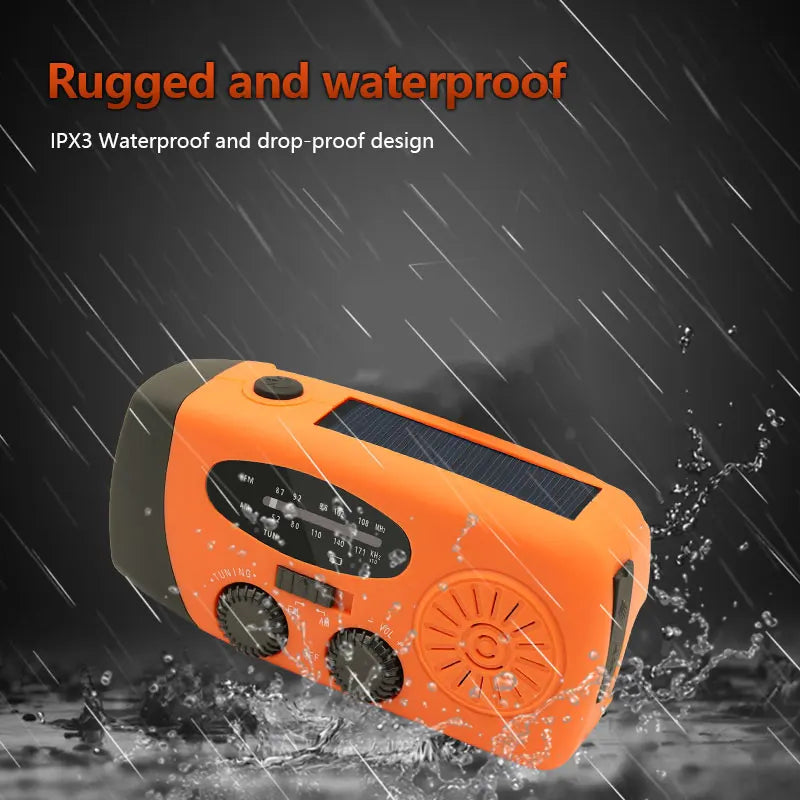 AM/FM/NOAA Emergency Weather Radio Hand Crank Solar Weather Radio Portable Power Bank with Solar Charging Battery