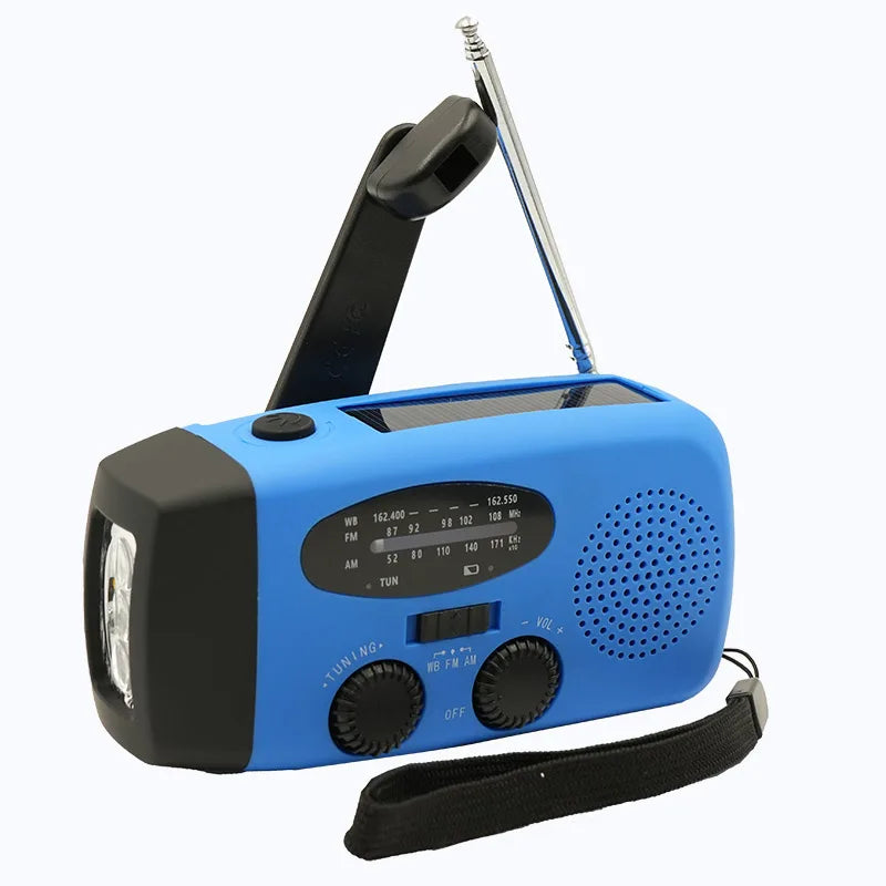 AM/FM/NOAA Emergency Weather Radio Hand Crank Solar Weather Radio Portable Power Bank with Solar Charging Battery