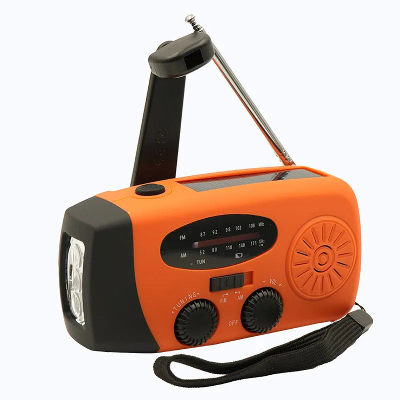 AM/FM/NOAA Emergency Weather Radio Hand Crank Solar Weather Radio Portable Power Bank with Solar Charging Battery
