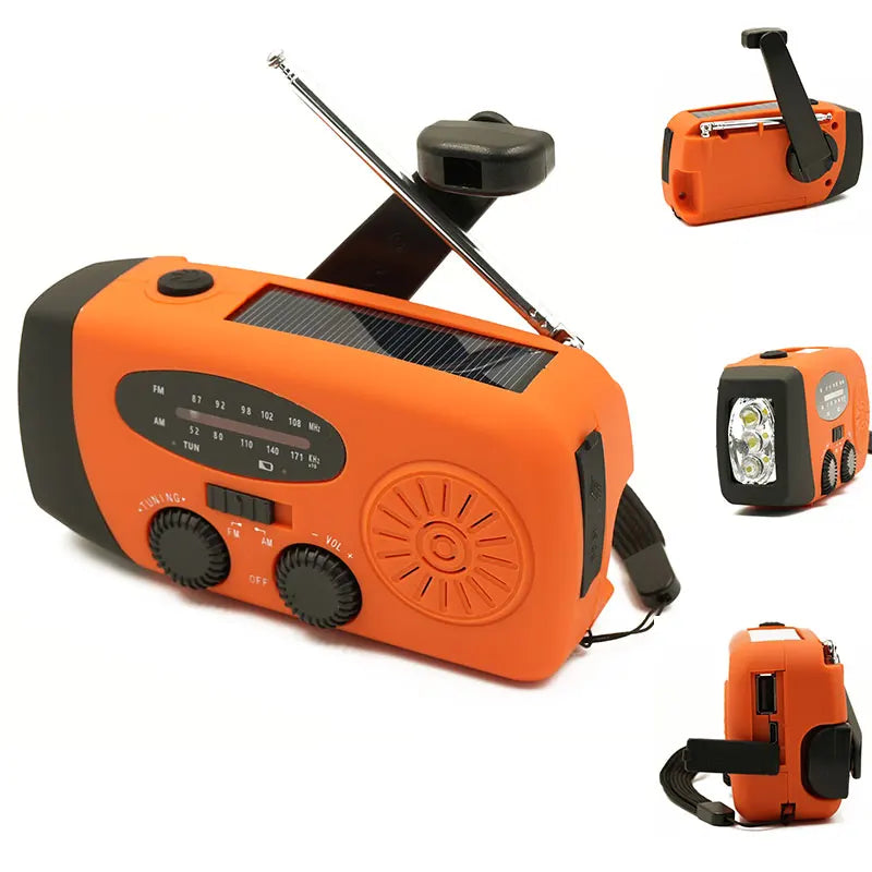 AM/FM/NOAA Emergency Weather Radio Hand Crank Solar Weather Radio  Portable Power Bank with Solar Charging Battery